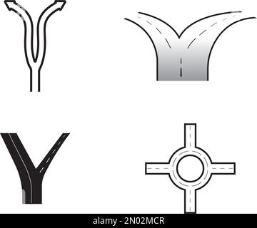 fork in the road logo vector design illustration template Stock Vector