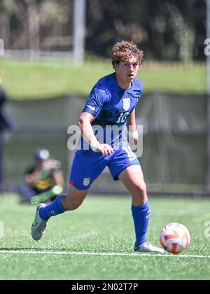 Manly, Australia. 04th Feb, 2023. Frankie Lowery of the US Men's 7-a-side Paralympic National Soccer Team seen in action during the Pararoos vs USA game held at Cromer Park, Cromer NSW. Final score: Pararoos 0:0 USA. Credit: SOPA Images Limited/Alamy Live News Stock Photo