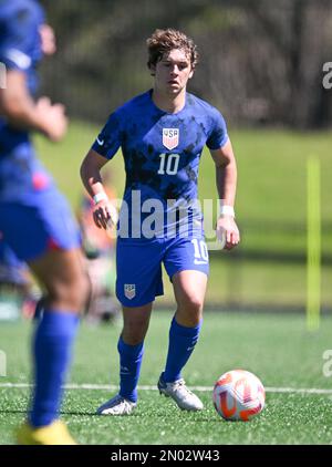 Manly, Australia. 04th Feb, 2023. Frankie Lowery of the US Men's 7-a-side Paralympic National Soccer Team seen in action during the Pararoos vs USA game held at Cromer Park, Cromer NSW. Final score: Pararoos 0:0 USA. Credit: SOPA Images Limited/Alamy Live News Stock Photo