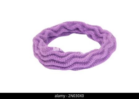 Elastic scrunchy multicolor rubber for hair isolated on the white background Stock Photo