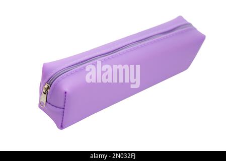 Long pencil pen case container isolated on the white background Stock Photo