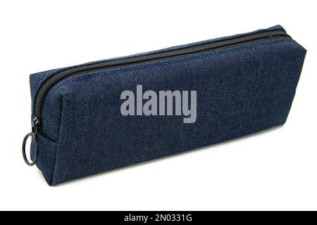 Long pencil pen case container isolated on the white background Stock Photo