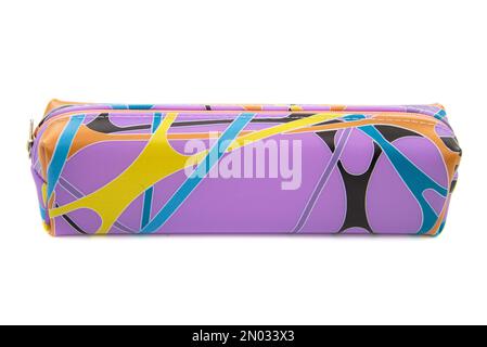 Long pencil pen case container isolated on the white background Stock Photo
