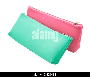 Long pencil pen case container isolated on the white background Stock Photo