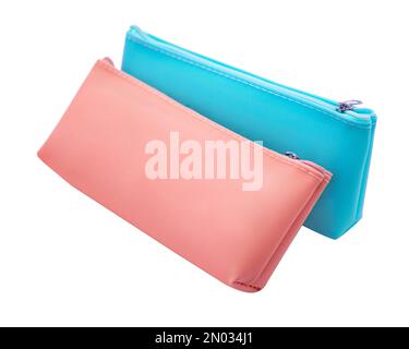 Long pencil pen case container isolated on the white background Stock Photo