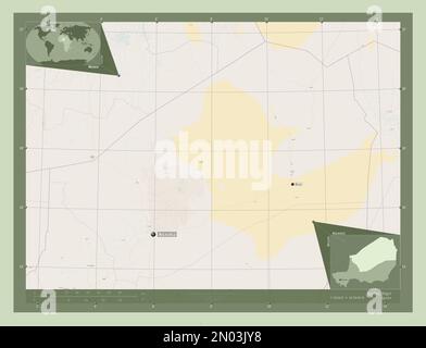 Agadez, department of Niger. Open Street Map. Locations of major cities ...