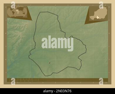 Maradi, department of Niger. Colored elevation map with lakes and rivers. Corner auxiliary location maps Stock Photo