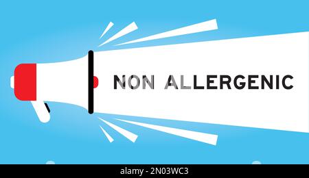 Color megaphone icon with word non allergenic in white banner on blue background Stock Vector