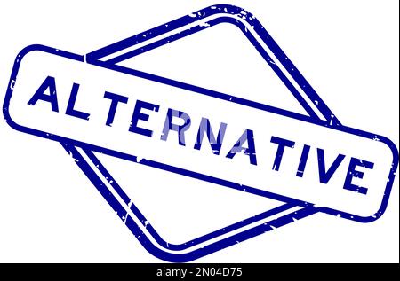 Grunge blue alternative word rubber seal stamp on white background Stock Vector
