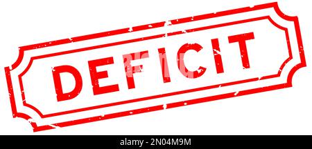 Grunge red deficit word rubber seal stamp on white background Stock Vector
