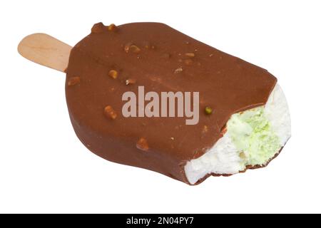 Eskimo ice cream chocolate glazed isolated on the white background Stock Photo