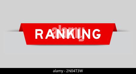 Red color inserted label with word ranking on gray background Stock Vector