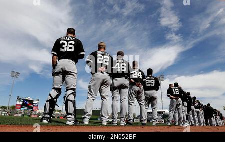 CHICAGO, IL - AUGUST 26: Chicago White Sox shortstop Tim Anderson (7) and  Chicago White Sox infielder Tyler Saladino (20) stand side by side in their players  weekend jersey in the 5th