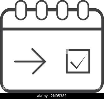 Departure date, linear style sign for mobile concept and web design. Symbol, logo illustration. Pixel perfect vector graphics Stock Vector