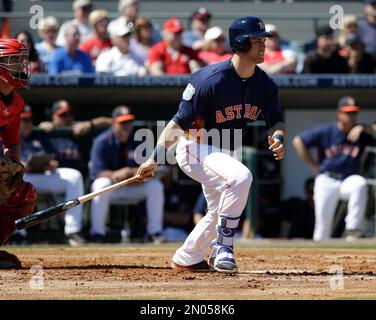 Houston Astros left fielder Preston Tucker scores against the