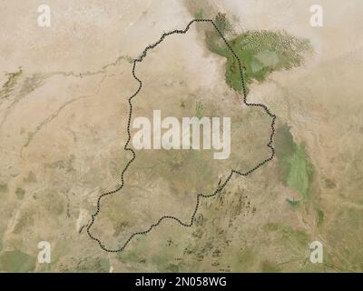 Borno, state of Nigeria. Low resolution satellite map Stock Photo