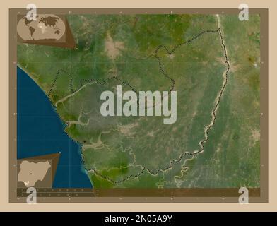 Delta, state of Nigeria. Low resolution satellite map Stock Photo - Alamy