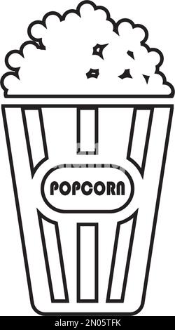 Popcorn icon flat. Simple pictogram - Glitch effect. Vector ...