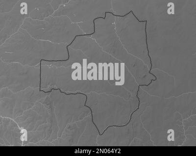 Zamfara, state of Nigeria. Grayscale elevation map with lakes and rivers Stock Photo