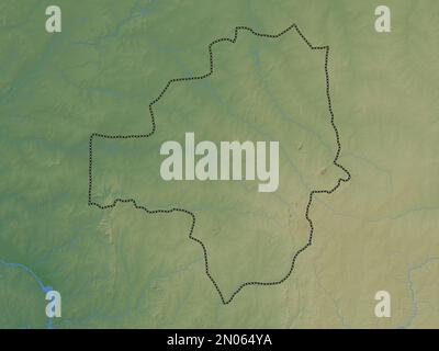 Zamfara, state of Nigeria. Colored elevation map with lakes and rivers Stock Photo