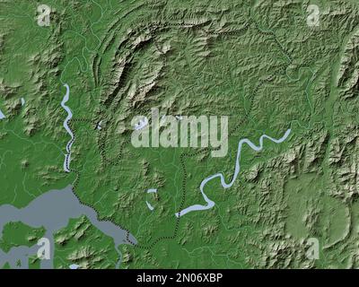 Kaesong, special administrative region of North Korea. Elevation map colored in wiki style with lakes and rivers Stock Photo