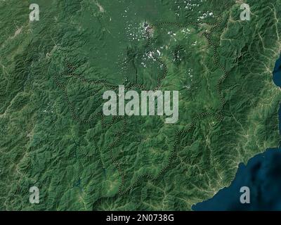 Ryanggang, province of North Korea. Low resolution satellite map Stock Photo