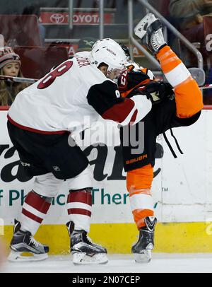 NHL player profile photo on Arizona Coyotes' Oliver Ekman-Larsson, from  Sweden, at a game against the Calgary Flames in Calgary, Alberta on Jan. 7,  2016. (Larry MacDougal via AP Stock Photo - Alamy