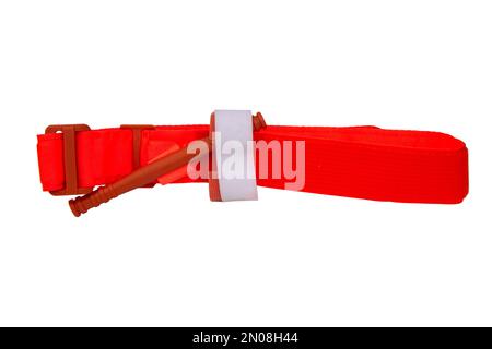 Medical tourniquet for stopping blood isolated on the white Stock Photo