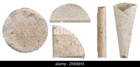 Wholegrain wraps isolated on a white background. Stock Photo
