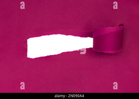 Red torn sheet of paper with whole space for text isolated Stock Photo