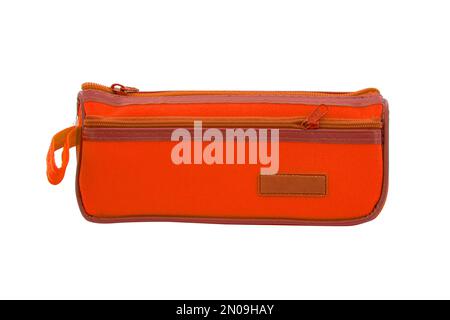 Long pencil pen case container isolated on the white background Stock Photo