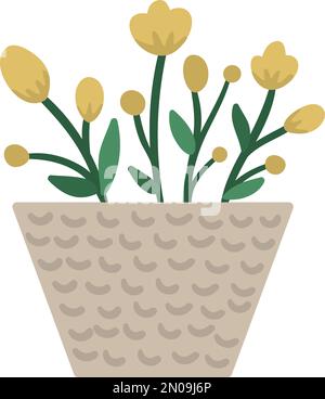 houseplant in yellow pot nature icon Stock Vector Image & Art - Alamy