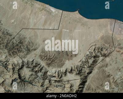 Al Batinah South, region of Oman. High resolution satellite map Stock Photo