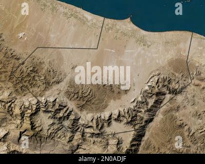 Al Batinah South, region of Oman. Low resolution satellite map Stock Photo