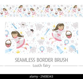 Cute Tooth Fairy vector seamless pattern Stock Vector Image & Art - Alamy