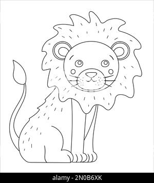 Cartoon Baby Lion Clipart for Coloring Page and Illustration. Clip Art ...