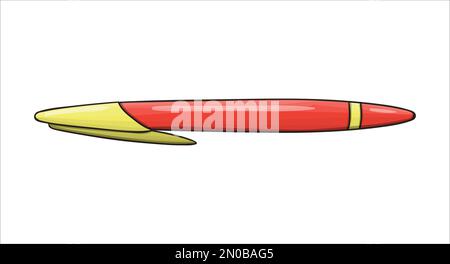 Ballpoint pen doodle vector illustration. Stationery item icon pencil or pen  for writing. Stock Vector