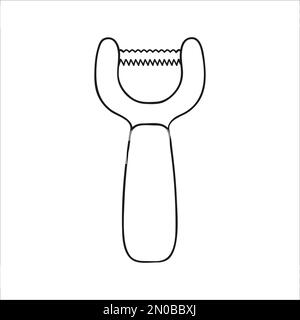 Vector black and white measuring spoons. Kitchen tool icon isolated on white background. Cartoon style cooking equipment. vector illustration Stock Vector
