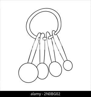 Vector black and white vegetable peeler. Kitchen tool icon isolated on white background. Cartoon style cooking equipment. vector illustration Stock Vector