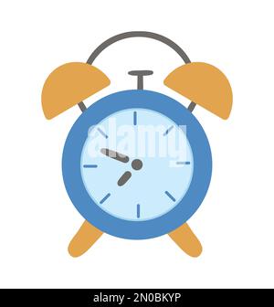 Vector alarm clock icon. Back to school educational clipart. Cute flat style illustration. Learning, education, morning or timing concept Stock Vector