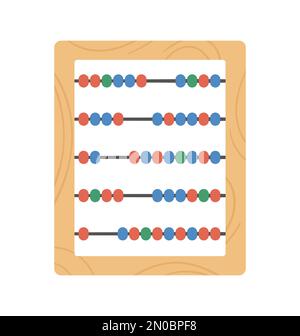 Vector abacus icon. Back to school educational clipart. Cute flat style illustration. Learning, education, or math subject concept Stock Vector