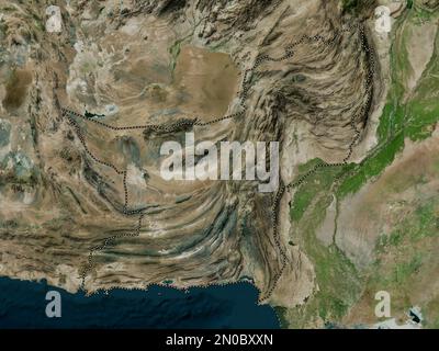 Baluchistan, province of Pakistan. High resolution satellite map Stock Photo