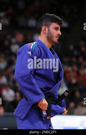 Lorenzo Parodi (ITA) lost against Tato Grigalashvili (GEO) during the International Judo Paris Grand Slam 2023 (IJF) on February 5, 2023 at Accor Arena in Paris, France - Photo Stephane Allaman / DPPI Stock Photo