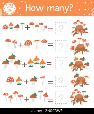 Counting game for kids. Count all cute raccoons. Worksheet for children ...