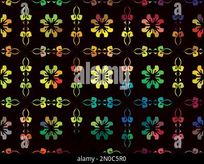 Vector seamless pattern. Pretty pattern in small flower. Small multicolor flowers. Dark blue background. Ditsy floral background. The elegant the temp Stock Vector