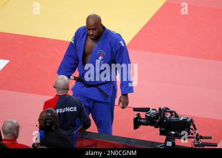 Teddy Riner (FRA) won against Alisher Yusupov (UZB) in semi final Men +100kg category during the International Judo Paris Grand Slam 2023 (IJF) on February 5, 2023 at Accor Arena in Paris, France - Photo Stephane Allaman / DPPI Stock Photo