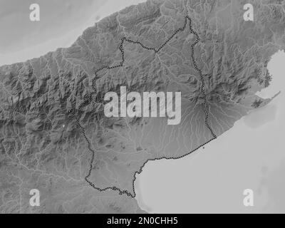 Cocle, province of Panama. Grayscale elevation map with lakes and rivers Stock Photo