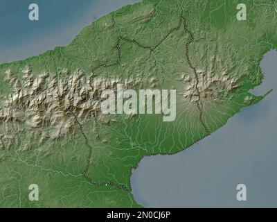 Cocle, province of Panama. Elevation map colored in wiki style with lakes and rivers Stock Photo