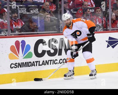 Philadelphia Flyers defenseman Radko Gudas (3) and Florida Panthers center  Jared McCann (90) fight during the