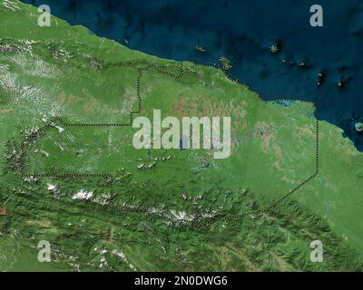 East Sepik, province of Papua New Guinea. High resolution satellite map Stock Photo